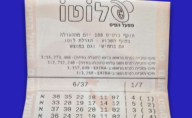 הטפס שזכה ב - 40 מיליון (צילום: יחסי ציבור)