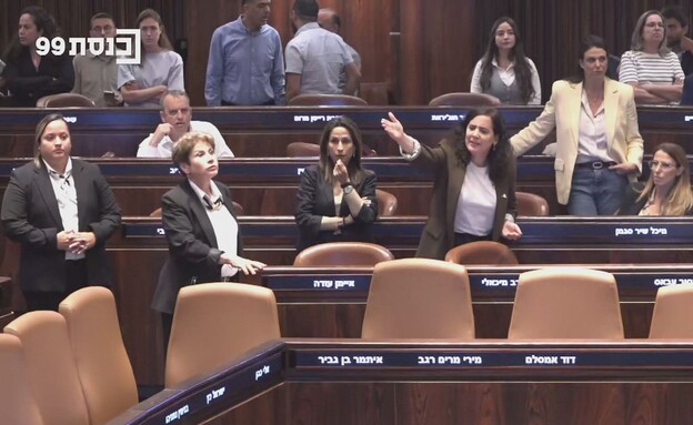 עימותים במליאה בהצבעה על הצעת חוק יסוד לימוד תורה (צילום: ערוץ כנסת)