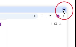 כפתור ג'מיני בגוגל כרום