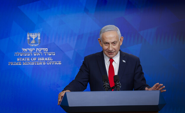 ראש הממשלה בנימין נתניהו במסיבת עיתונאים (צילום: אוליביה פיטוסי , פלאש 90)