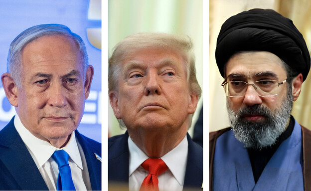 מוג'תבא ח'אמנאי, דונלד טראמפ, בנימין נתניהו (צילום: Reuters, AP, פלאש 90)