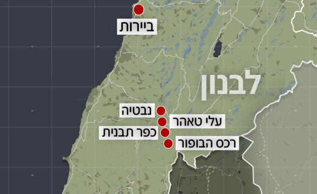 אזורי התקיפות בלבנון אזורי התקיפות בלבנון