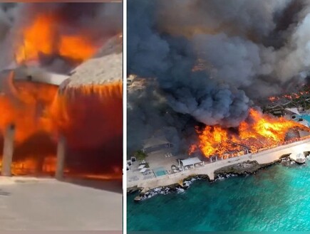 תיעודים דרמטיים: שריפת ענק באתר הנופש