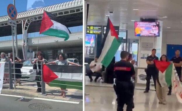 הפגנה בסרדיניה (צילום: באדיבות המצלמים)