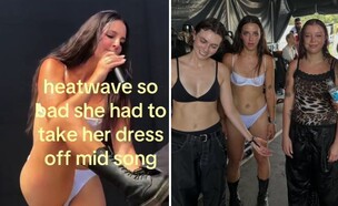 סולנית דה ביצ'ס מתפשטת באמצע ההופעה (צילום: מתוך רשתות חברתיות)