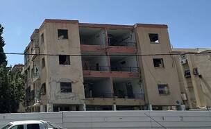 המבנה שנפגע ברחוב הגליל בחיפה (צילום: באדיבות חברת רה ניו)