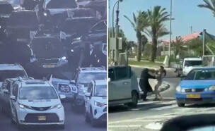חסימות כבישים ותקריות אלימות במחאות החרדים (צילום: ידיעות בני ברק)