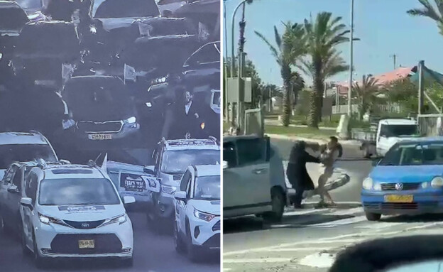 חסימות כבישים ותקריות אלימות במחאות החרדים (צילום: ידיעות בני ברק)