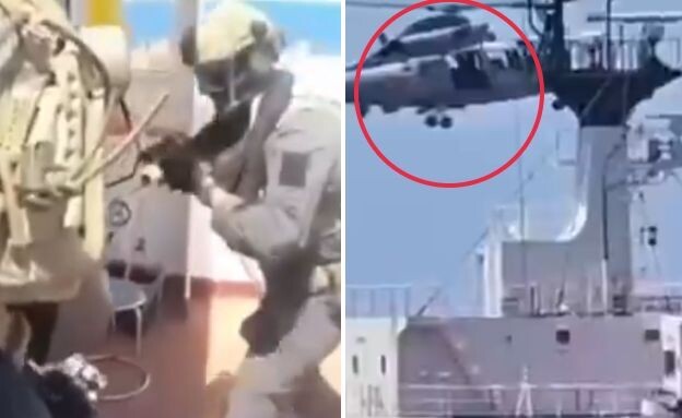 ההשתלטות בים (צילום: מתוך חשבון ה-X של נשיא צרפת)