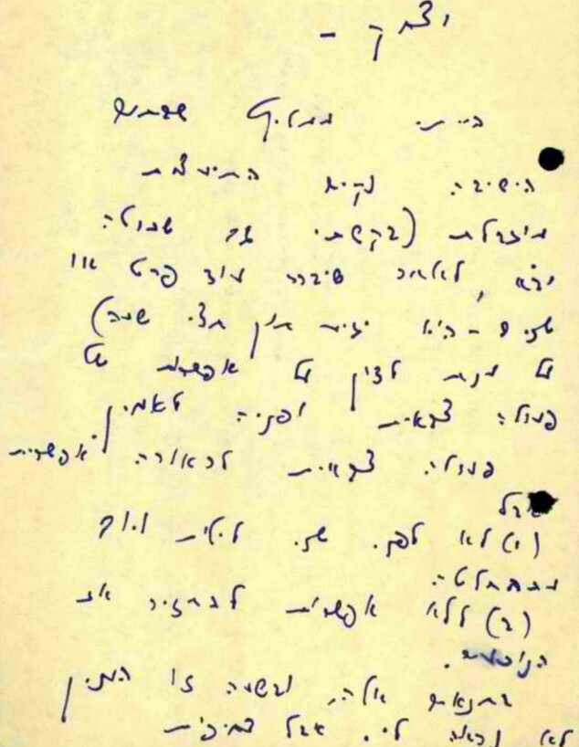 פתק מפרס לרבין על האפשרות לצאת לפעולה צבאית