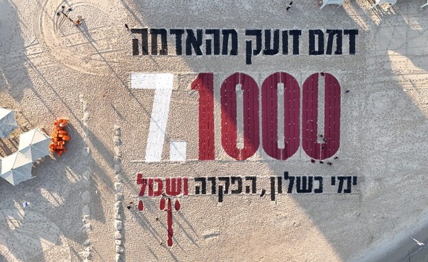 מיצג החול בחופי תל אביב לציון 1,000 ימים לטבח מיצג החול בחופי תל אביב לציון 1,000 ימים לטבח