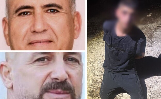 מימין: החשוד ברצח. שמאל למעלה: סעאדה סעאדה, מרואן 