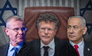 בנימין נתניהו, יצחק עמית ויריב לוין (צילום: חיים גולדברג, יונתן זינדל, פלאש90)