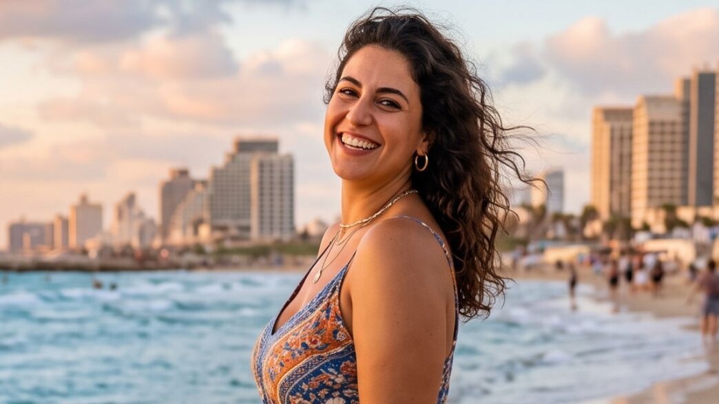 צעירה בחוף הים בתל אביב צעירה בחוף הים בתל אביב