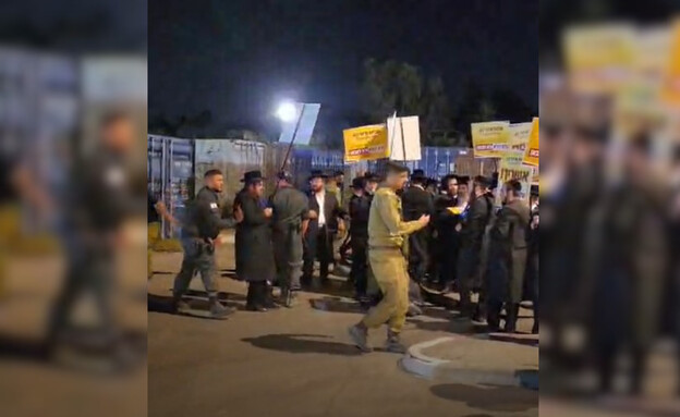 עימותים במחאת החרדים מול כלא 10 עימותים במחאת החרדים מול כלא 10
