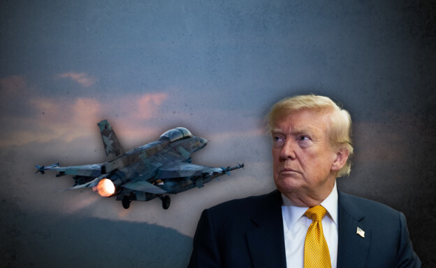 דונלד טראמפ ומטוס קרב (צילום: דובר צה"ל, AP)