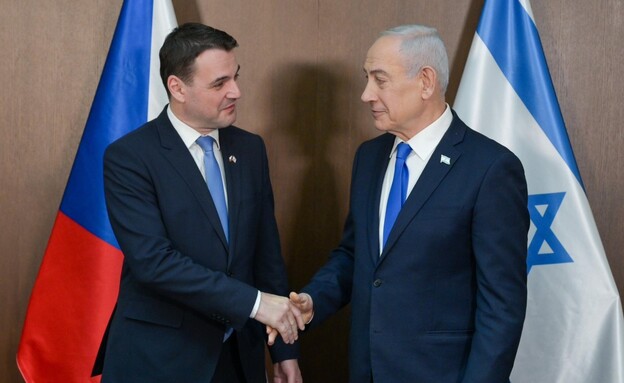שר החוץ הצ'כי פטר מצינקה עם ראש הממשלה נתניהו