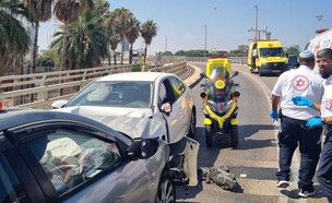זירת התאונה באשדוד (צילום: תיעוד מבצעי מד"א)