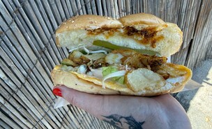 הסנדוויץ של צומת החביתה (צילום: לין לוי, mako אוכל)