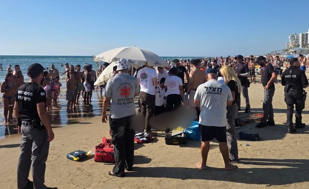 אירוע טביעה בחוף הסלע בבת ים (צילום: תיעוד מבצעי מד"א)