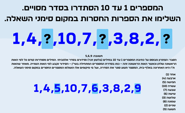 חידת סדרת המספרים חידת סדרת המספרים