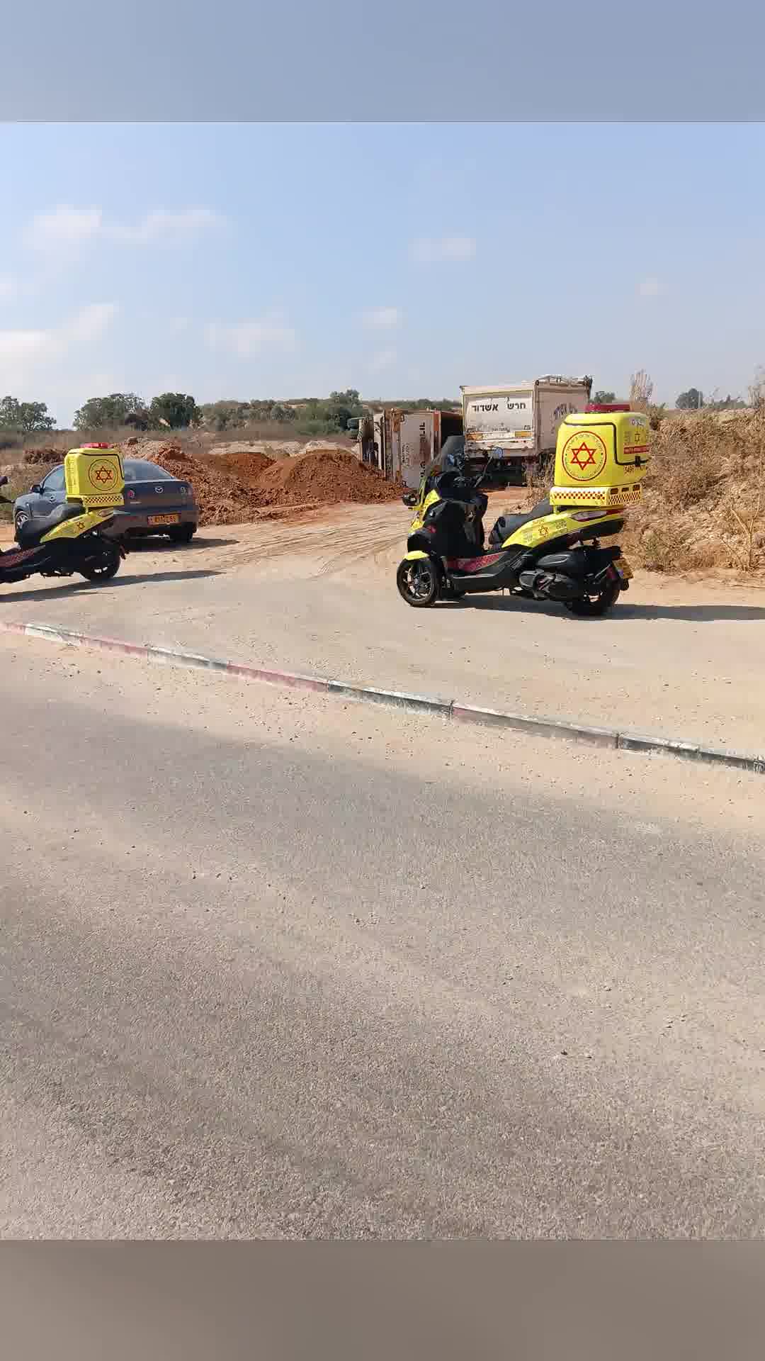 משאית התהפכה בדרך גוב ארי ביבנה, גבר בן 46 נפצע בינוני