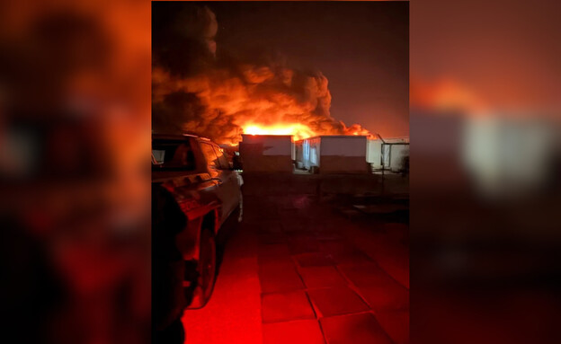 תיעוד מהפגיעה בבסיס חיל האוויר שבירדן ע"י האיראנים