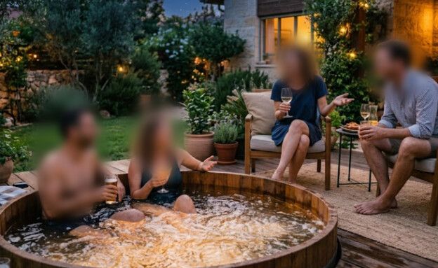 מפגש זוגות חברים (צילום: AI)