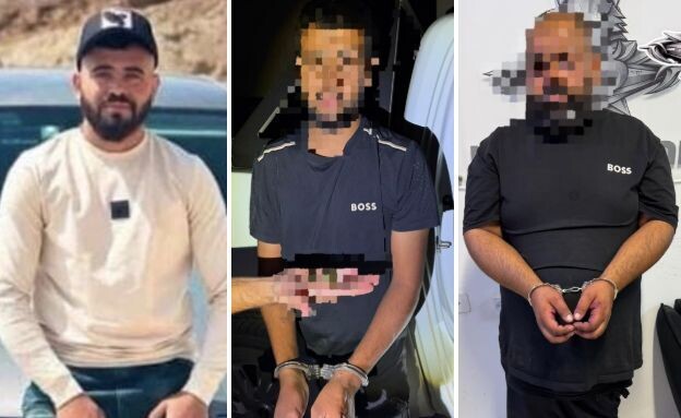 הנרצח עמאר אלקורעאן (משמאל) והחשודים ברצח