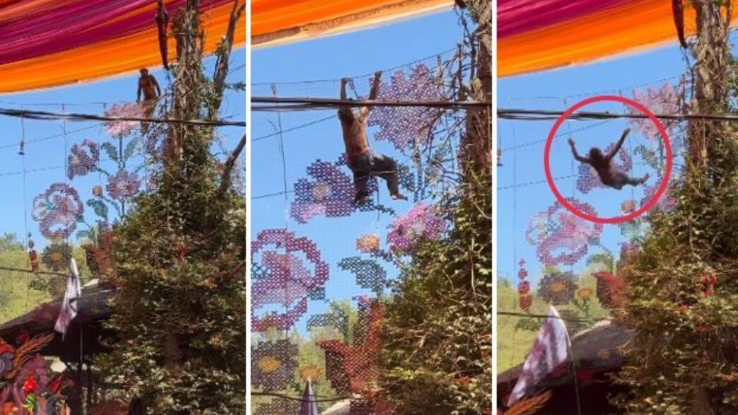 גבר נופל ממתקן בפסטיבל אוזורה גבר נופל ממתקן בפסטיבל אוזורה