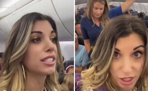 נוסעת מטיפה במטוס אלסקה איירליינס (צילום: לפי סעיף 27א' לחוק זכויות יוצרים)