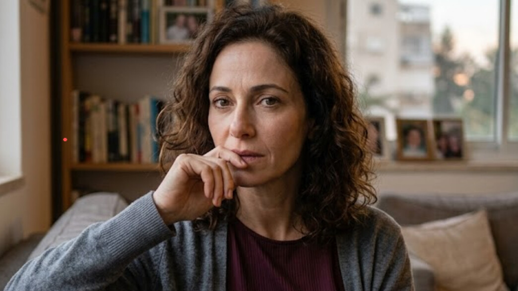 אישה יושבת בסלון אישה יושבת בסלון