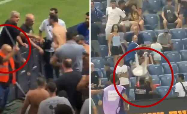 תיעוד מהאלימות של הסדרנים במשחק הכדורגל בפתח תקווה