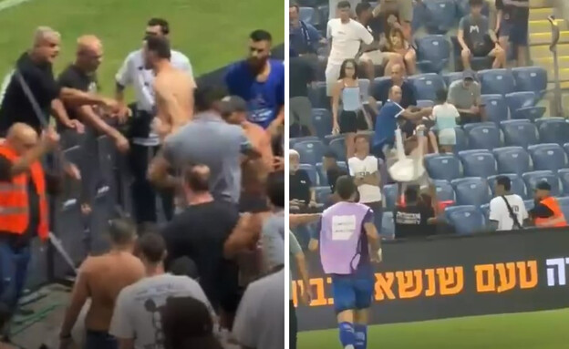 תיעוד מהאלימות של הסדרנים במשחק הכדורגל בפתח תקווה