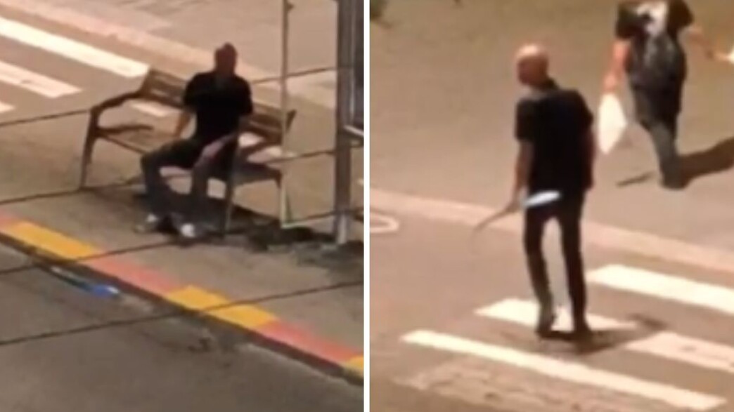החשוד מתהלך עם מקל ברחובות החשוד מתהלך עם מקל ברחובות
