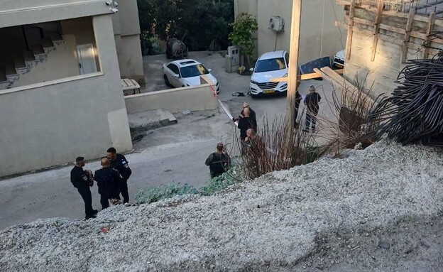 זירת הרצח בשפרעם (צילום: לפי סעיף 27 א')