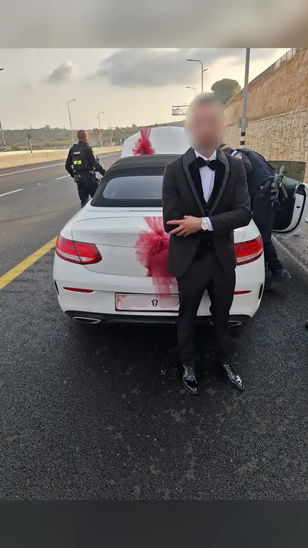 בדרך לחתונה - עוצרים בחקירה: החתן בן ה-22 נתפס נוהג ללא רישיון ורכבו הוחרם