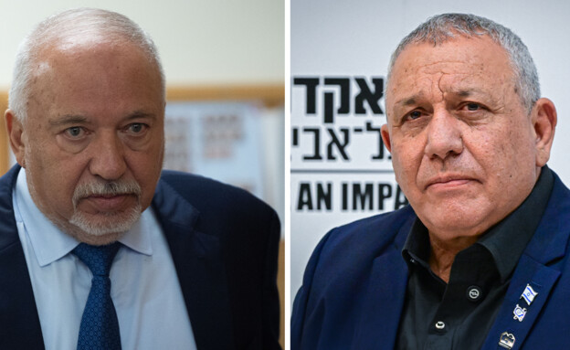 גדי איזנקוט ואביגדור ליברמן (צילום: יונתן זינדל, אבשלום ששוני, פלאש90)