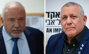 גדי איזנקוט ואביגדור ליברמן (צילום: יונתן זינדל, אבשלום ששוני, פלאש90)
