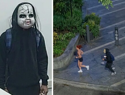 "את מוכנה למות?": צעיר במסכה תועד רודף אחרי עוברי אורח בפילדלפיה