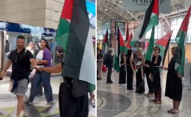 איטליה מחאות פרו פלסטיניות נמל תעופה