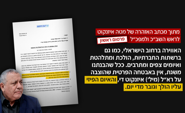 מתוך מכתב האזהרה של מטה איזנקוט לראש השב"כ ולמפכ"ל