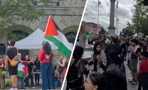 הפגנה פרו פלסטינית מונטריאול קנדה (צילום: לפי סעיף 27א' לחוק זכויות יוצרים)