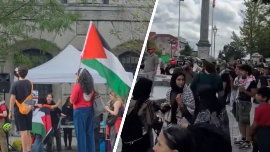 הפגנה פרו פלסטינית מונטריאול קנדה