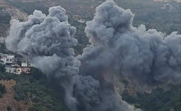 תיעוד ערבי מהתקיפה בכפר ערבסאלים שבדרום לבנון