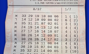 הטופס הזוכה ב-10 מיליון שקל בלוטו (צילום: מפעל הפיס)