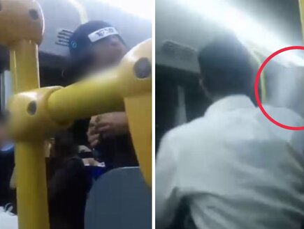מול ילדים ותינוקות: פקח באוטובוס תקף נוסע וריסס גז פלפל