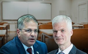 פרופ' אנדריאס שלייכר, יואב קיש ומבחני פיז"ה (צילום: חיים גולדברג, Magnific, מתוך אתר ה-OEC)