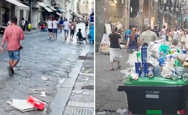 נאפולי איטליה לכלוך רחוב (צילום: לפי סעיף 27א' לחוק זכויות יוצרים)
