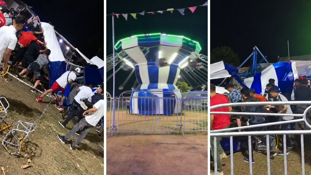 המתקן קרס באמצע – הילדים נפלו המתקן קרס באמצע – הילדים נפלו